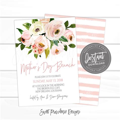 Mother S Day Brunch Invitation Sweet Providence Designs