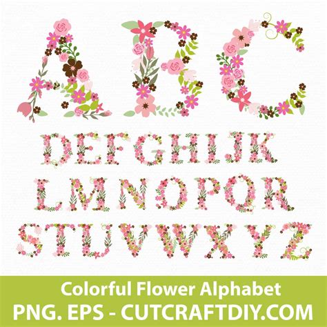 Color Flower Alphabet Png Flowers Png Hand Painted Flower Letters