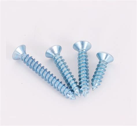 Blue White Zinc Plated Flat Head Self Tapping Screws Panda Fastener