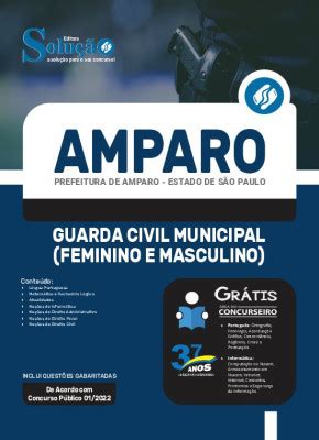 Apostila Prefeitura De Amparo Sp Guarda Civil Municipal Feminino E