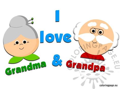 I Love Grandma Grandpa Coloring Page