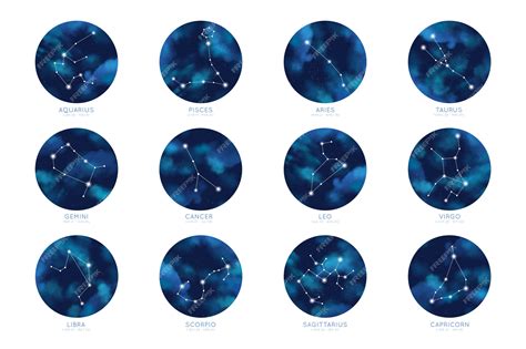 Premium Vector Zodiac Constellations Set