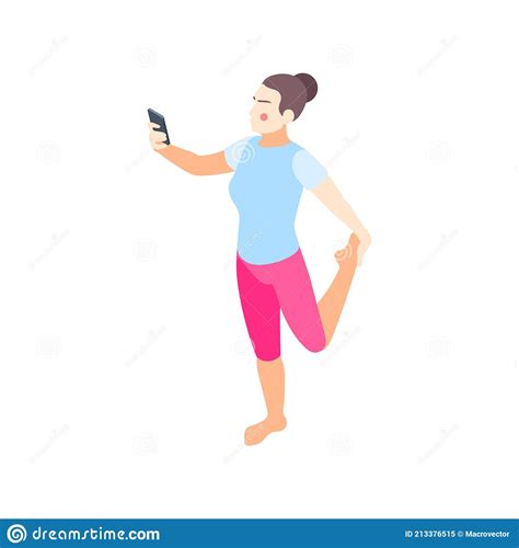 Fitness With Phone Composition Stock Vector Illustration Of Energy