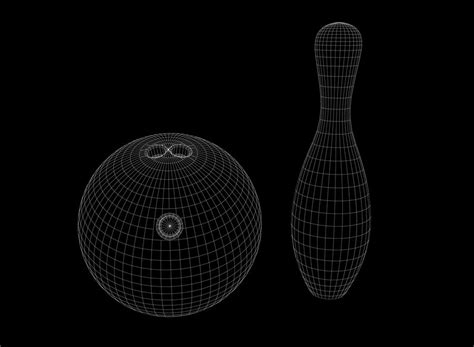 Bowling Ball And Pins 3d Model 12 Unknown Obj 3ds Max Fbx Dxf