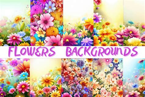 Summer Flowers Backgrounds Graphic By Endrawsart Creative Fabrica