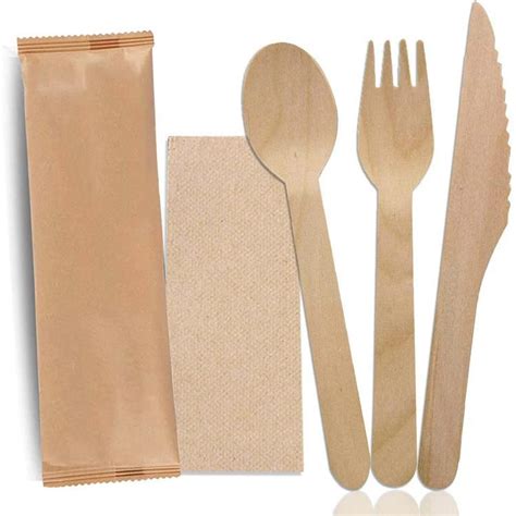 Biodegradable Eco Friendly Wooden Cutlery Set Wood Disposable Knife