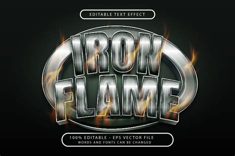 Iron Flame 3d Text Effect Graphic By Novin Prasetya · Creative Fabrica