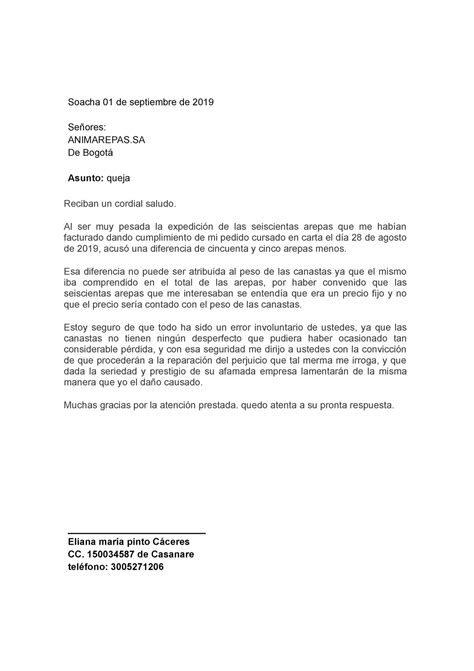 Introducir Imagen Modelo Carta Respuesta A Quejas Y Reclamos