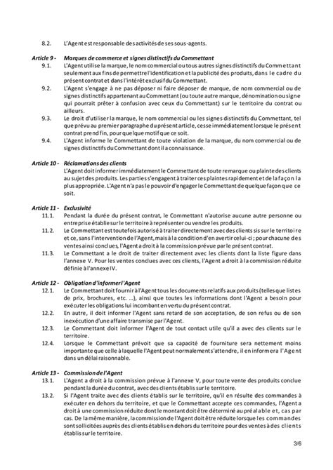 Exemple De Contrat Dagence Commerciale Doc Pdf Page 3 Sur 7