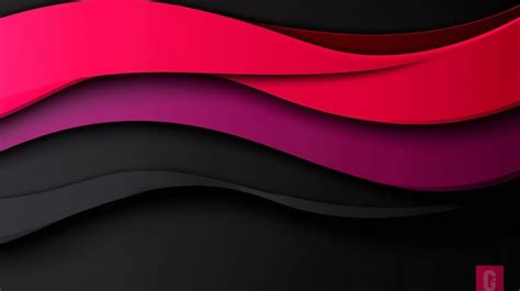 Abstract Dark Background With Wavy Shapes In Pink And Magenta Premium