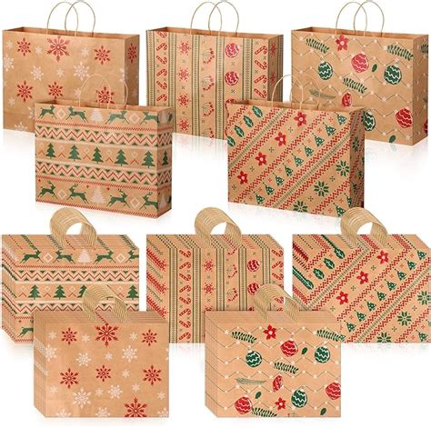 Amazon Zhanmai Pcs Christmas Gift Bags Bulk With Handle X