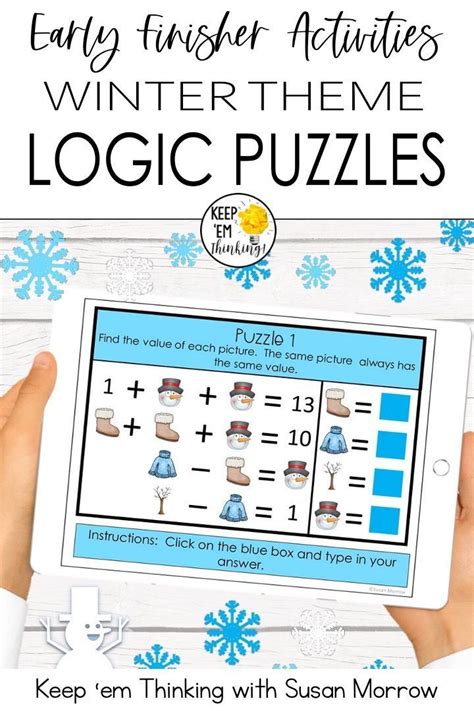 Winter Math Logic Puzzles Digital And Print In 2021 Math Logic