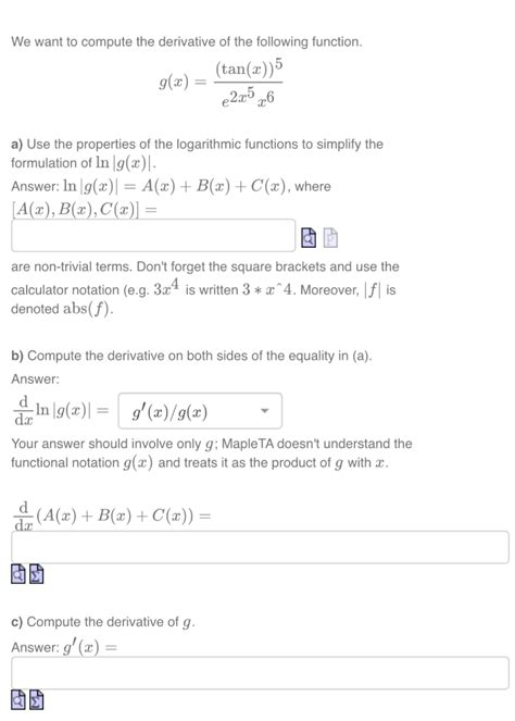 Solved We Want To Compute The Derivative Of The Following