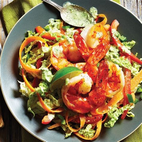 Salt And Pepper Shrimp Over Jalapeño Slaw With Coconut Lime Vinaigrette