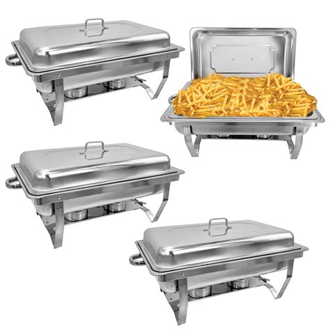 Buy Chafing Dish Buffet Set 4 Packs 8 QT Stainless Steel Foldable