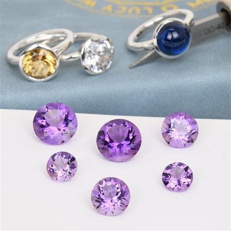 Amethyst Brilliant Cut Gemstones Round 8 12mm Jeweller S Bazaar