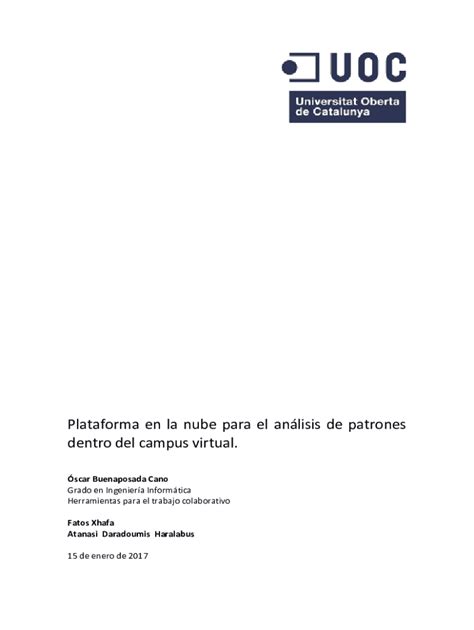 Completable En línea openaccess uoc Plataforma en la nube para el