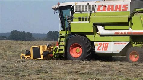 Gras Dreschen Mit Claas Mega Und Lexion Youtube