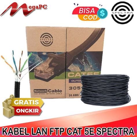 Jual Kabel LAN FTP Outdoor CAT 5E Merk SPECTRA Panjang 305 Meter Di