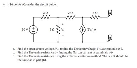 Solved 4 14 Points Consider The Circuit Below A Find