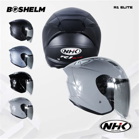 Jual BOSHELM Helm NHK R1 ELITE SOLID Helm Half Face SNI Shopee Indonesia