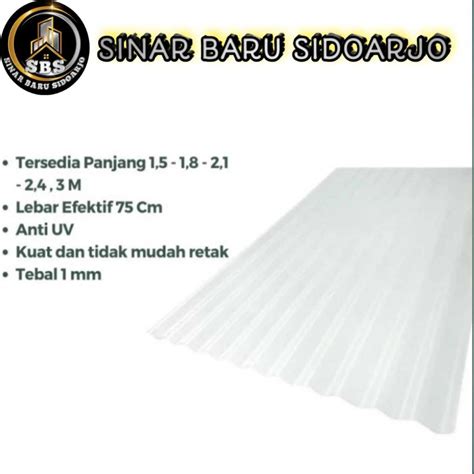 Jual Atap Bening Atap Gelombang Pp Transparan Mm M M