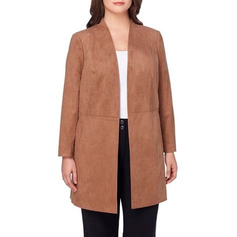 Tahari Arthur S Levine Plus Faux Suede Topper Jacket 119 Liked On