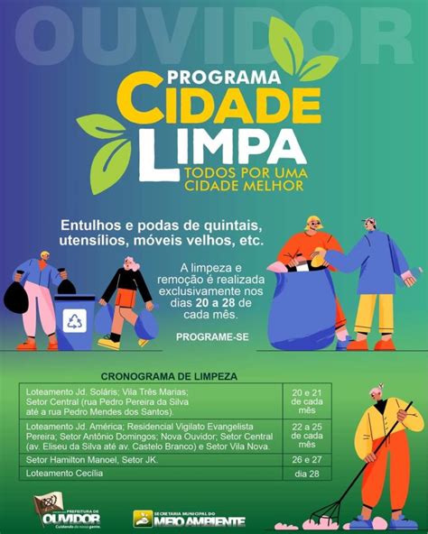 Meio Ambiente Prefeitura De Ouvidor Lança O Programa Cidade Limpa