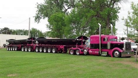 Pink And Black Peterbilt Heavy Haul Side Dumper Peterbilt Trucks