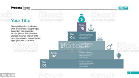 Piramide Vijf Stappen Diagram Dia Sjabloon Stockvectorkunst En Meer Beelden Van Abstract