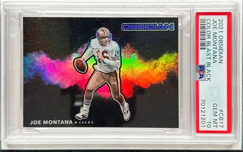 Joe Montana 2021 Obsidian CB 17 Black Color Blast SSP Price Guide