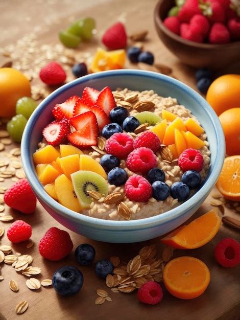 Premium AI Image | oats meal with fruits