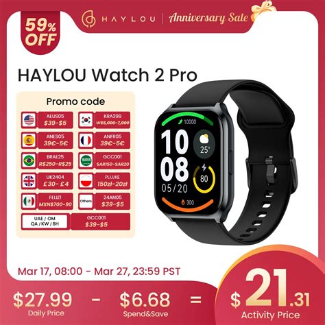 HAYLOU Montre Intelligente Watch 2 Pro Pour Homme Grand Cran 1 85 100