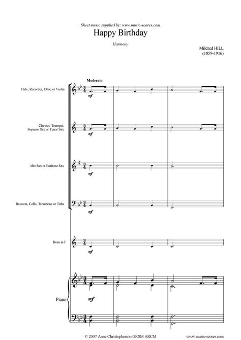 Flute Notes For Happy Birthday