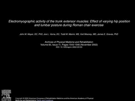 Electromyographic Activity Of The Trunk Extensor Muscles Effect Of