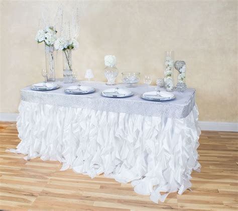 Pure Elegance Tablescape Featuring Our Curly Willow Table Skirt Linen