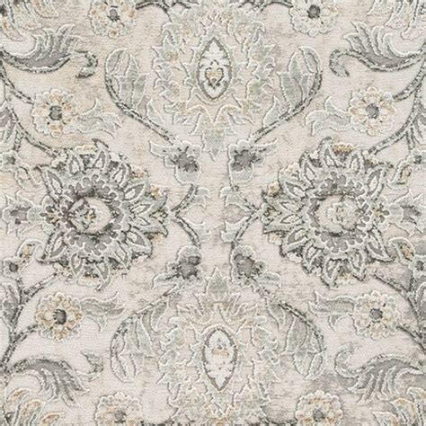 Aza 8 X 10 Floor Area Rug Damask Floral 9mm Large Sage Green Cream