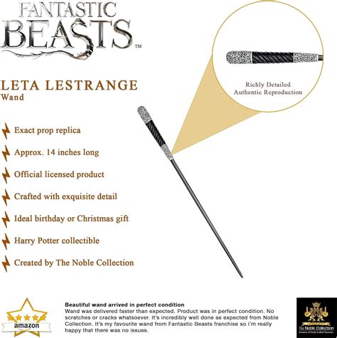 The Noble Collection Leta Lestrange Wand In A Standard Windowed Box