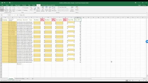 Google Ads Excel Template