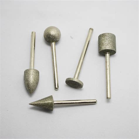 10PCS 3mm Shank Diamond Burr Grinding Head Drill Bits For Rotary Tool