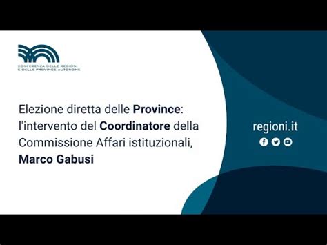 Elezione Diretta Delle Province YouTube