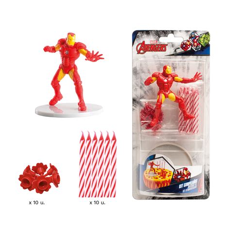 Kit Pvc Con Velas Iron Man Para Decorar Tartas Dekora