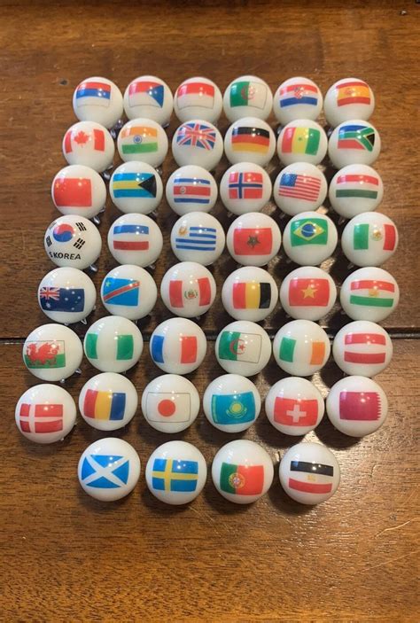 Country Flags 58 Inch Size Marbles With Stands Etsy