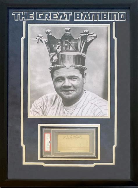 Babe Ruth Signed Yankees Custom Framed Cut Display PSA Pristine Auction