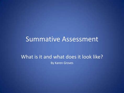 Summative Assessment Ppt