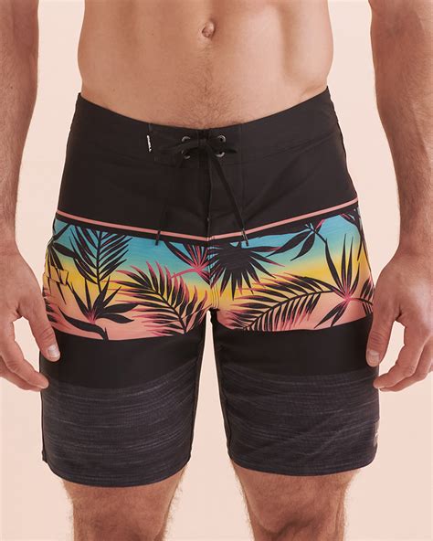 O Neill Hyperfreak Boardshort Swimsuit Black Tropical Print Bikini Village