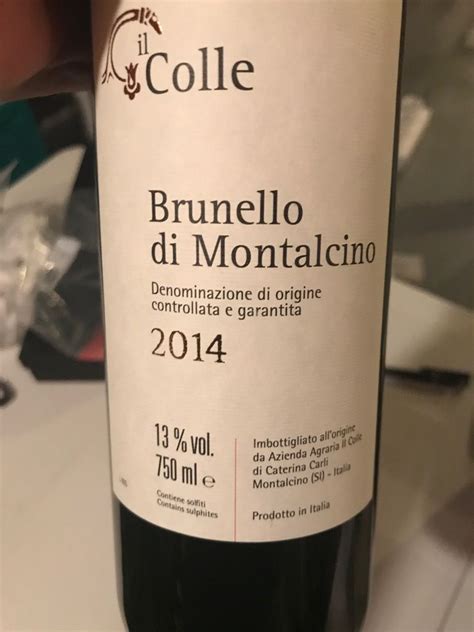 2014 Il Colle Brunello Di Montalcino Italy Tuscany Montalcino