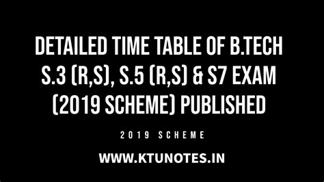 Detailed Time Table Of B Tech S R S S R S S Exam