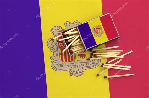 Bandera De Andorra Se Muestra En Una Caja De F Sforos Abierta De La