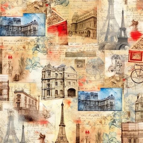 Premium Photo Paris Old Paper Vintage Digital Paper